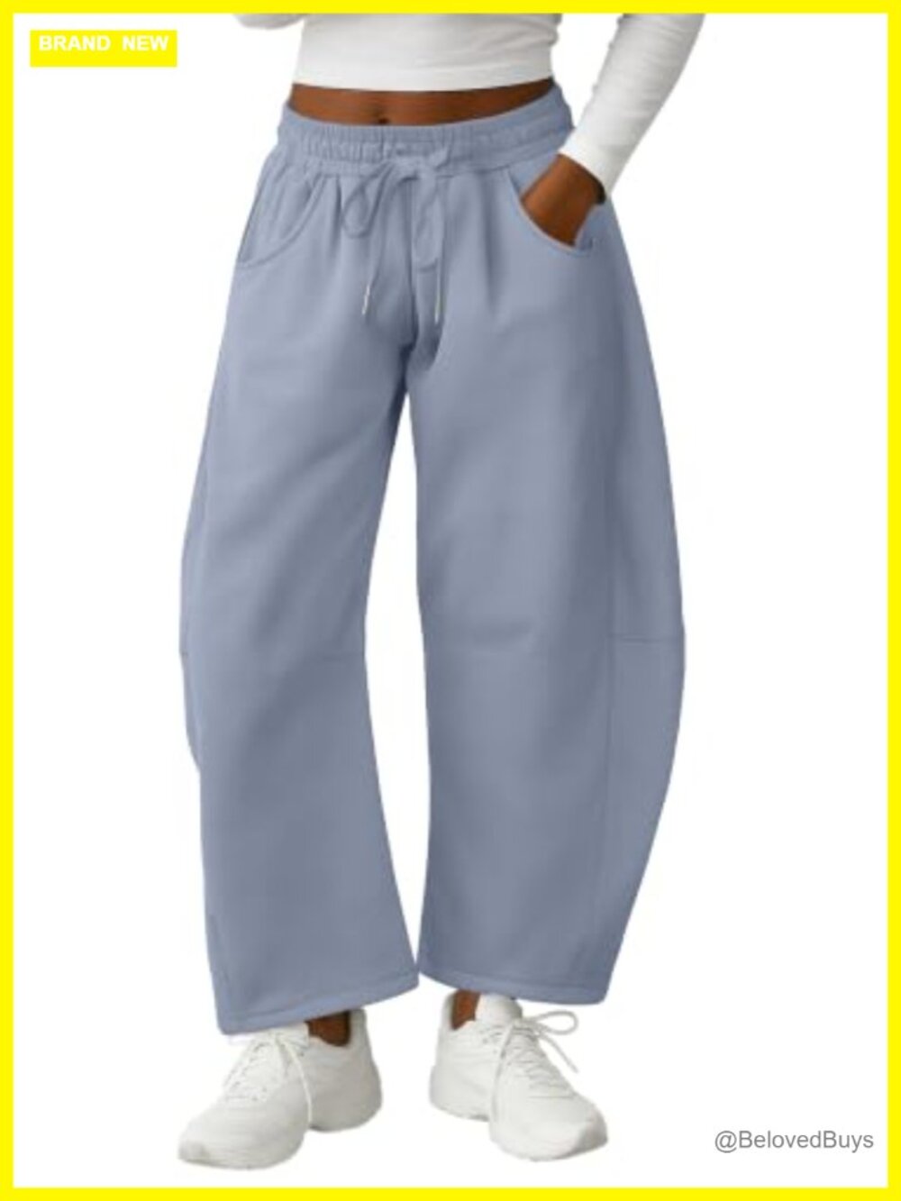 Barrel Sweatpants Baggy Wide Leg Pull On with Pockets Gym Lounge